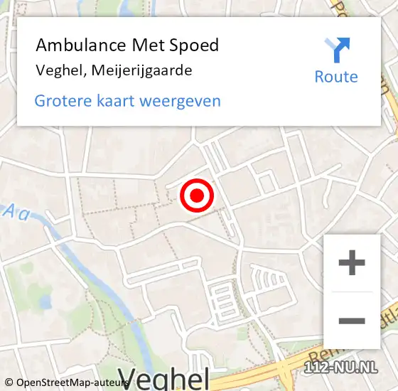 Locatie op kaart van de 112 melding: Ambulance Met Spoed Naar Veghel, Meijerijgaarde op 6 januari 2015 10:51