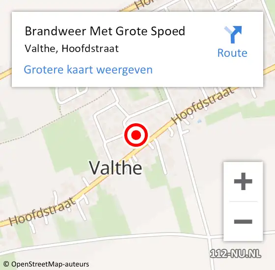 Locatie op kaart van de 112 melding: Brandweer Met Grote Spoed Naar Valthe, Hoofdstraat op 6 januari 2015 15:54