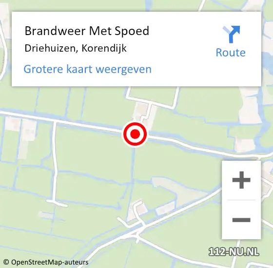 Locatie op kaart van de 112 melding: Brandweer Met Spoed Naar Driehuizen, Korendijk op 6 januari 2015 19:32