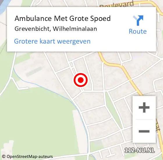 Locatie op kaart van de 112 melding: Ambulance Met Grote Spoed Naar Grevenbicht, Wilhelminalaan op 8 januari 2015 00:11