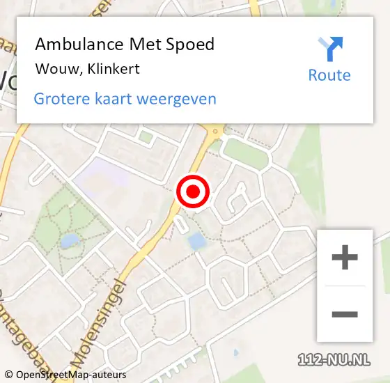 Locatie op kaart van de 112 melding: Ambulance Met Spoed Naar Wouw, Klinkert op 8 januari 2015 07:14