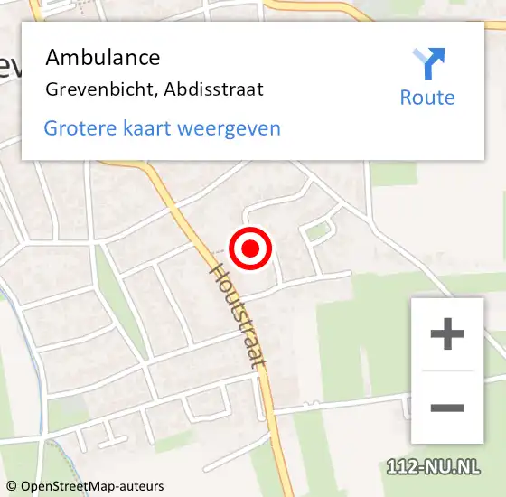 Locatie op kaart van de 112 melding: Ambulance Grevenbicht, Abdisstraat op 8 januari 2015 09:18