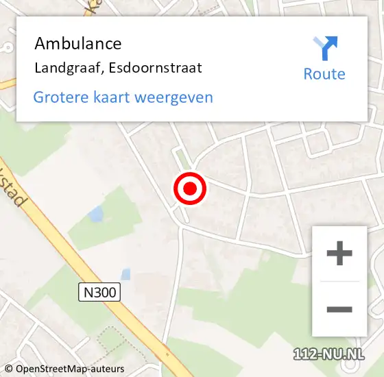 Locatie op kaart van de 112 melding: Ambulance Landgraaf, Esdoornstraat op 8 januari 2015 15:47