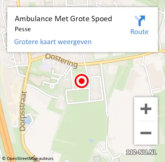 Locatie op kaart van de 112 melding: Ambulance Met Grote Spoed Naar Pesse op 27 oktober 2013 04:17