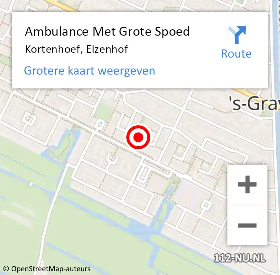 Locatie op kaart van de 112 melding: Ambulance Met Grote Spoed Naar Kortenhoef, Elzenhof op 10 januari 2015 09:28
