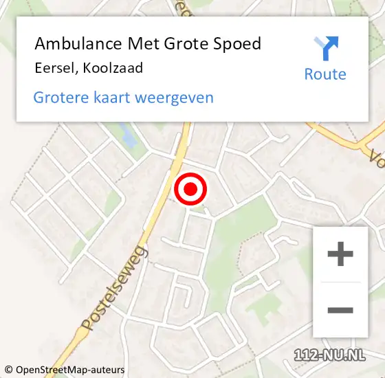 Locatie op kaart van de 112 melding: Ambulance Met Grote Spoed Naar Eersel, Koolzaad op 10 januari 2015 13:10
