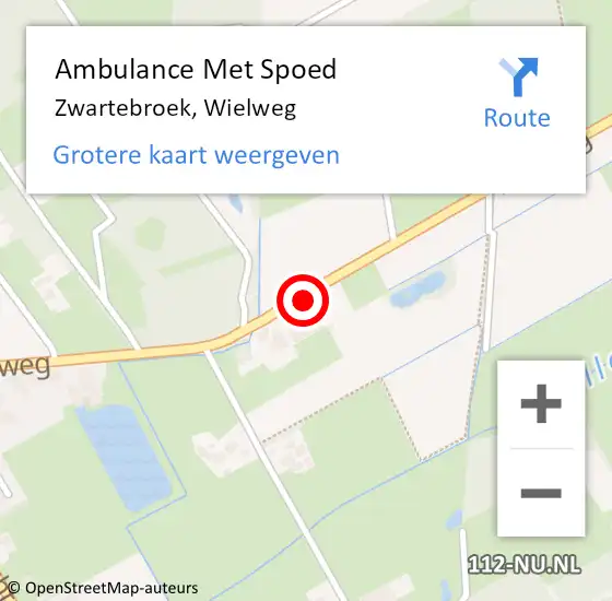 Locatie op kaart van de 112 melding: Ambulance Met Spoed Naar Zwartebroek, Wielweg op 10 januari 2015 14:11