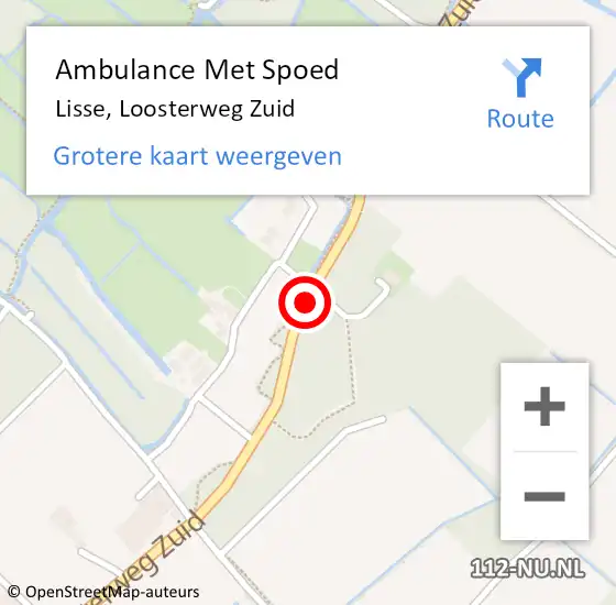Locatie op kaart van de 112 melding: Ambulance Met Spoed Naar Lisse, Loosterweg Zuid op 27 oktober 2013 10:27