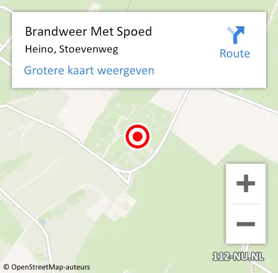 Locatie op kaart van de 112 melding: Brandweer Met Spoed Naar Heino, Stoevenweg op 10 januari 2015 15:16