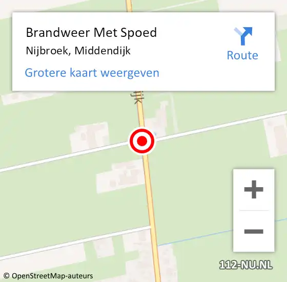 Locatie op kaart van de 112 melding: Brandweer Met Spoed Naar Nijbroek, Breestuk op 10 januari 2015 17:05