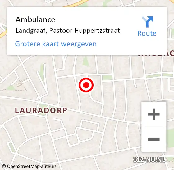 Locatie op kaart van de 112 melding: Ambulance Landgraaf, Pastoor Huppertzstraat op 10 januari 2015 19:52
