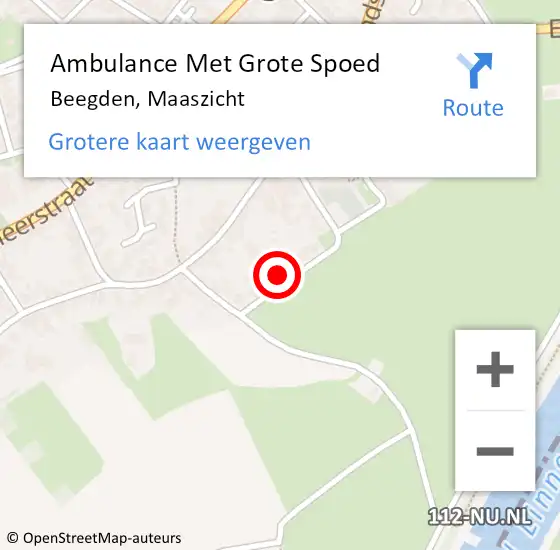 Locatie op kaart van de 112 melding: Ambulance Met Grote Spoed Naar Beegden, Maaszicht op 27 oktober 2013 12:10