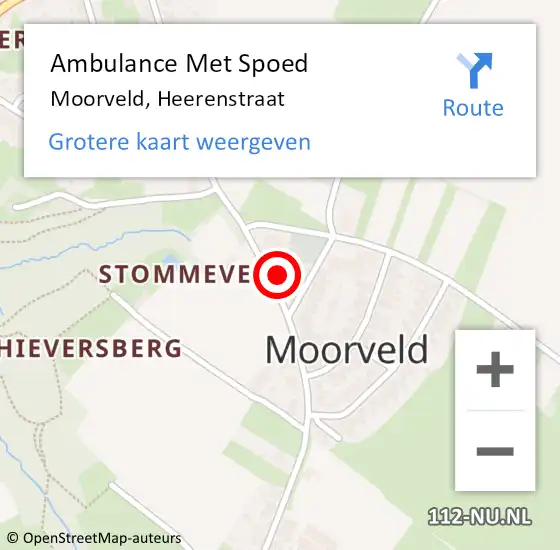Locatie op kaart van de 112 melding: Ambulance Met Spoed Naar Moorveld, Heerenstraat op 11 januari 2015 20:06