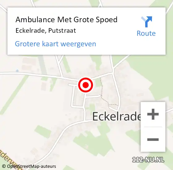 Locatie op kaart van de 112 melding: Ambulance Met Grote Spoed Naar Eckelrade, Putstraat op 11 januari 2015 21:14