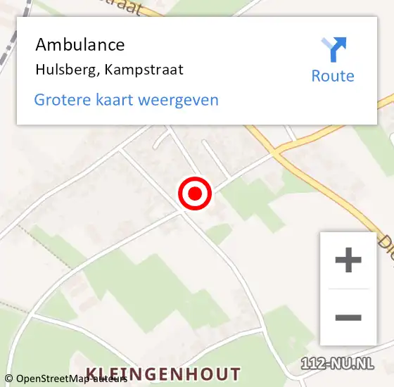 Locatie op kaart van de 112 melding: Ambulance Hulsberg, Kampstraat op 12 januari 2015 15:32