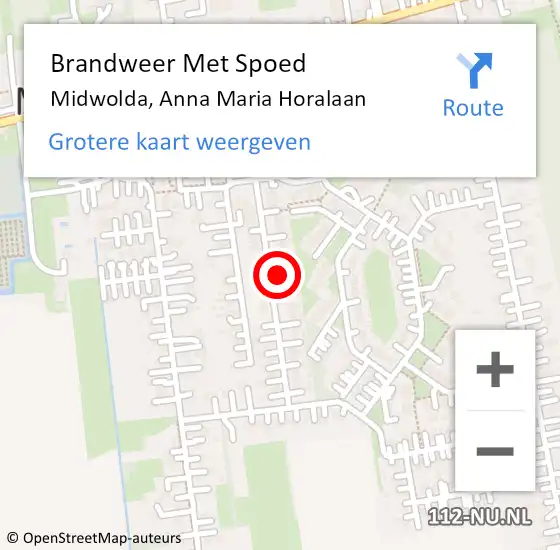 Locatie op kaart van de 112 melding: Brandweer Met Spoed Naar Midwolda, Anna Maria Horalaan op 27 oktober 2013 14:17