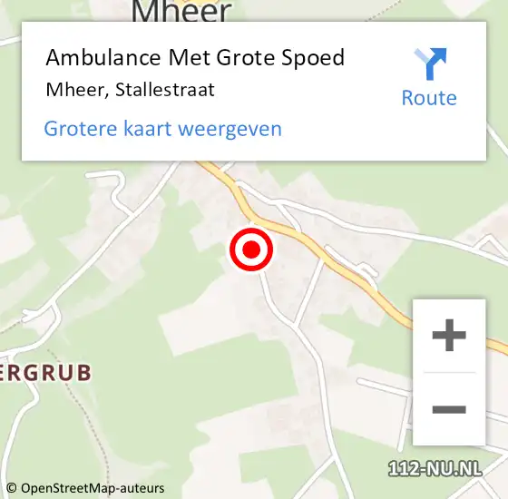 Locatie op kaart van de 112 melding: Ambulance Met Grote Spoed Naar Mheer, Stallestraat op 13 januari 2015 17:26
