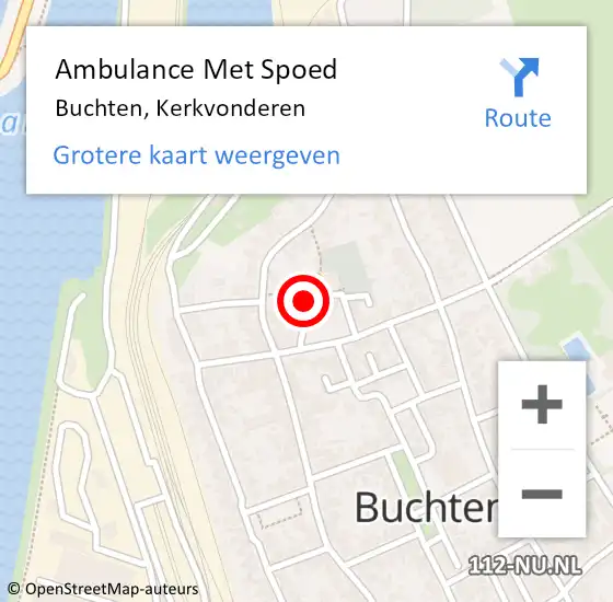 Locatie op kaart van de 112 melding: Ambulance Met Spoed Naar Buchten, Kerkvonderen op 14 januari 2015 17:19