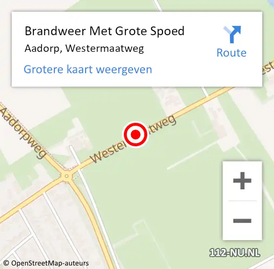 Locatie op kaart van de 112 melding: Brandweer Met Grote Spoed Naar Aadorp, Westermaatweg op 15 januari 2015 08:54