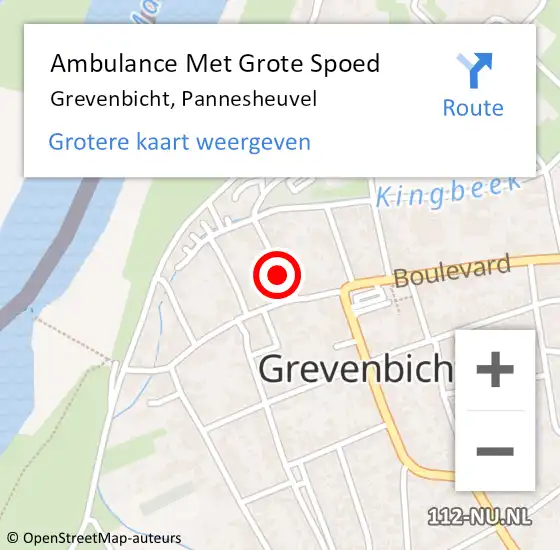Locatie op kaart van de 112 melding: Ambulance Met Grote Spoed Naar Grevenbicht, Pannesheuvel op 15 januari 2015 09:58
