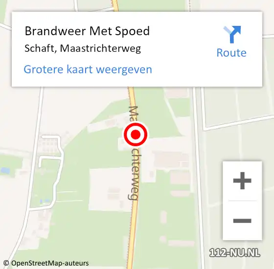 Locatie op kaart van de 112 melding: Brandweer Met Spoed Naar Schaft, Maastrichterweg op 15 januari 2015 12:58