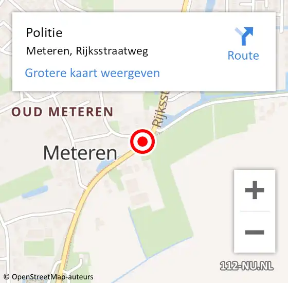 Locatie op kaart van de 112 melding: Politie Meteren, Rijksstraatweg op 15 januari 2015 20:09