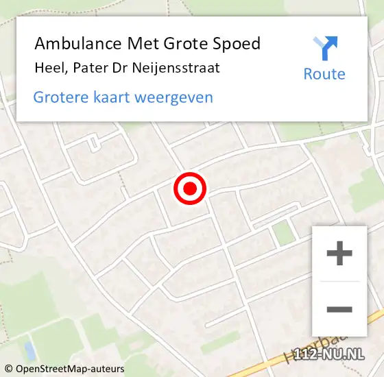 Locatie op kaart van de 112 melding: Ambulance Met Grote Spoed Naar Heel, Pater Dr Neijensstraat op 17 januari 2015 10:08