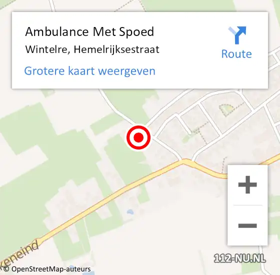 Locatie op kaart van de 112 melding: Ambulance Met Spoed Naar Wintelre, Hemelrijksestraat op 18 januari 2015 10:32