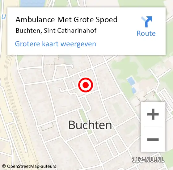 Locatie op kaart van de 112 melding: Ambulance Met Grote Spoed Naar Buchten, Sint Catharinahof op 18 januari 2015 16:17