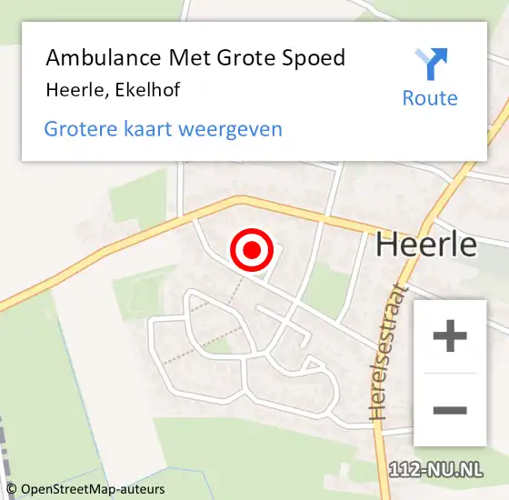 Locatie op kaart van de 112 melding: Ambulance Met Grote Spoed Naar Heerle, Ekelhof op 19 januari 2015 07:30