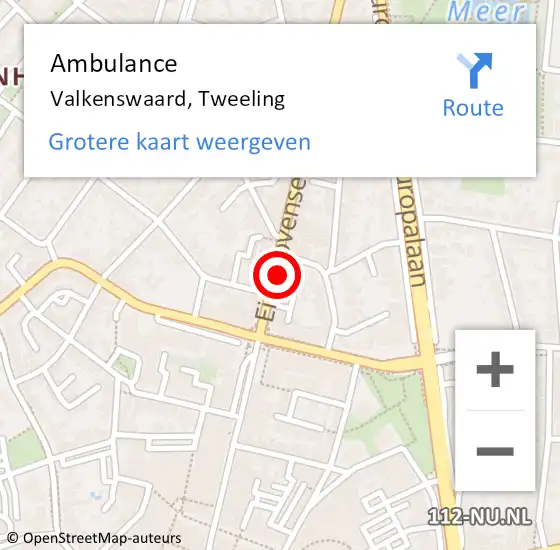 Locatie op kaart van de 112 melding: Ambulance Valkenswaard, Tweeling op 21 januari 2015 10:21