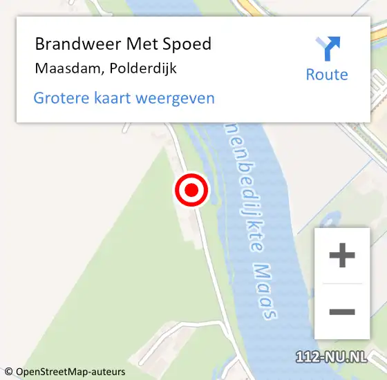 Locatie op kaart van de 112 melding: Brandweer Met Spoed Naar Maasdam, Polderdijk op 28 oktober 2013 10:28
