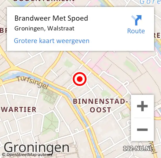 Locatie op kaart van de 112 melding: Brandweer Met Spoed Naar Groningen, Walstraat op 21 januari 2015 15:27