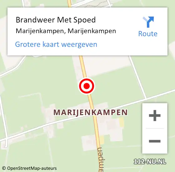 Locatie op kaart van de 112 melding: Brandweer Met Spoed Naar Marijenkampen, Marijenkampen op 28 oktober 2013 10:35