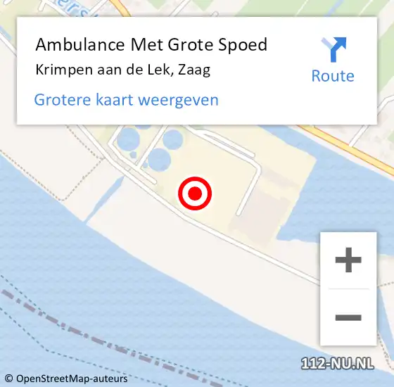Locatie op kaart van de 112 melding: Ambulance Met Grote Spoed Naar Krimpen aan de lek, Zaag op 28 oktober 2013 10:45
