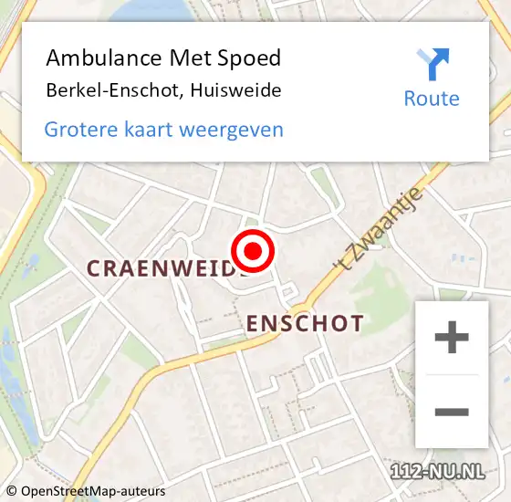 Locatie op kaart van de 112 melding: Ambulance Met Spoed Naar Berkel-Enschot, Huisweide op 21 januari 2015 23:05