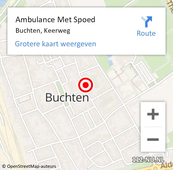 Locatie op kaart van de 112 melding: Ambulance Met Spoed Naar Buchten, Keerweg op 22 januari 2015 13:57