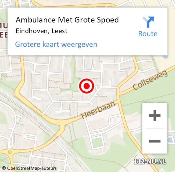 Locatie op kaart van de 112 melding: Ambulance Met Grote Spoed Naar Eindhoven, Leest op 23 januari 2015 03:20
