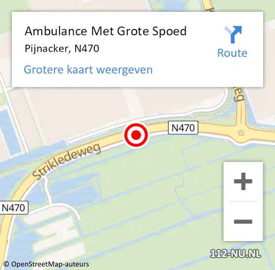 Locatie op kaart van de 112 melding: Ambulance Met Grote Spoed Naar Pijnacker, N470 op 28 oktober 2013 11:10