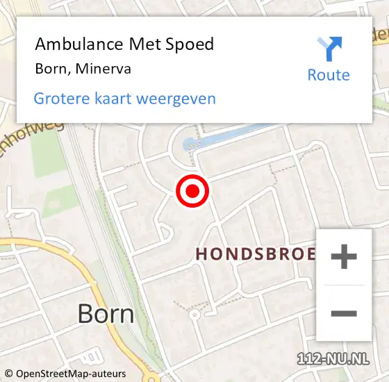 Locatie op kaart van de 112 melding: Ambulance Met Spoed Naar Born, Minerva op 23 januari 2015 08:40