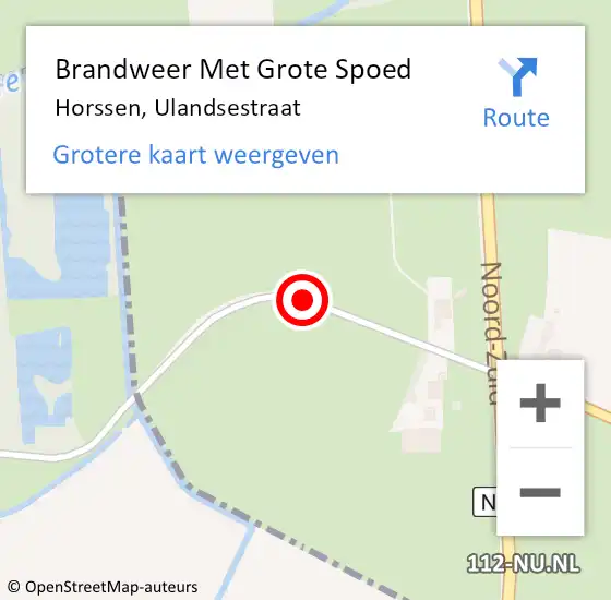 Locatie op kaart van de 112 melding: Brandweer Met Grote Spoed Naar Horssen, Ulandsestraat op 23 januari 2015 15:48