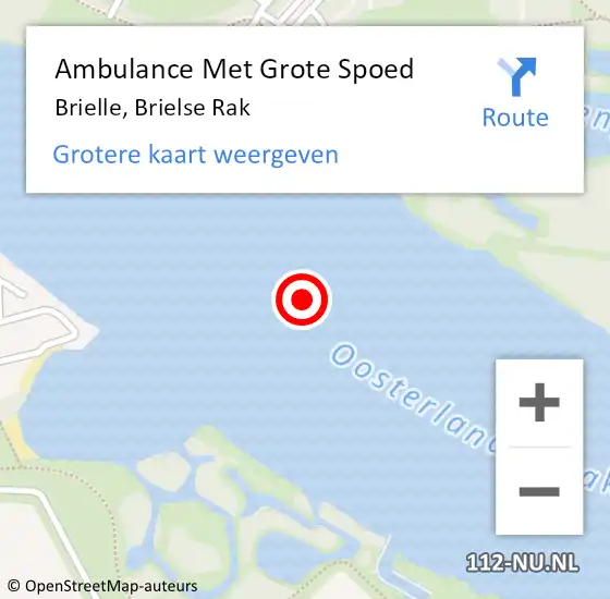 Locatie op kaart van de 112 melding: Ambulance Met Grote Spoed Naar Brielle, Blankenburgse Rak op 23 januari 2015 23:28
