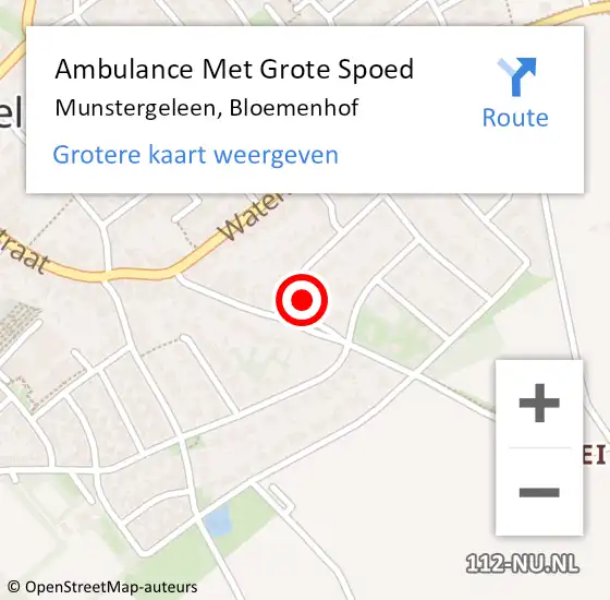 Locatie op kaart van de 112 melding: Ambulance Met Grote Spoed Naar Munstergeleen, Bloemenhof op 24 januari 2015 09:03