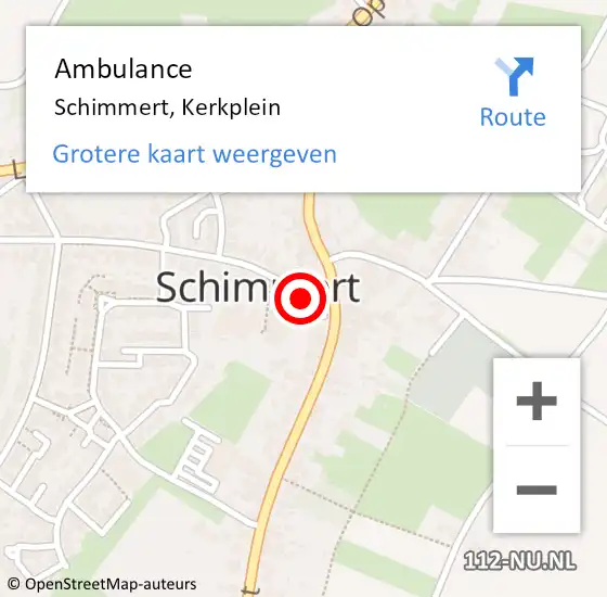 Locatie op kaart van de 112 melding: Ambulance Schimmert, Kerkplein op 24 januari 2015 12:28