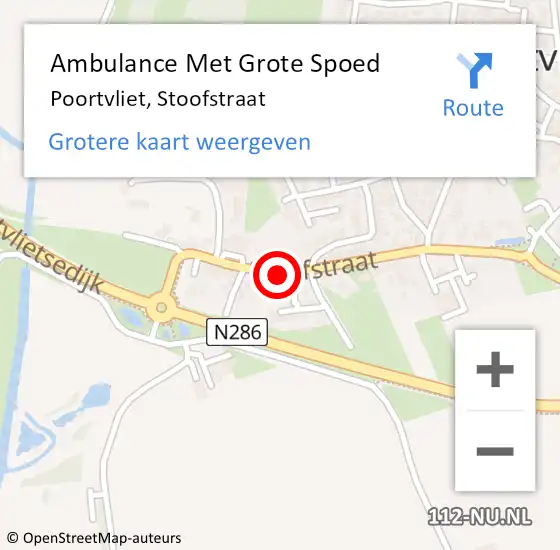 Locatie op kaart van de 112 melding: Ambulance Met Grote Spoed Naar Poortvliet, Stoofstraat op 24 januari 2015 22:26
