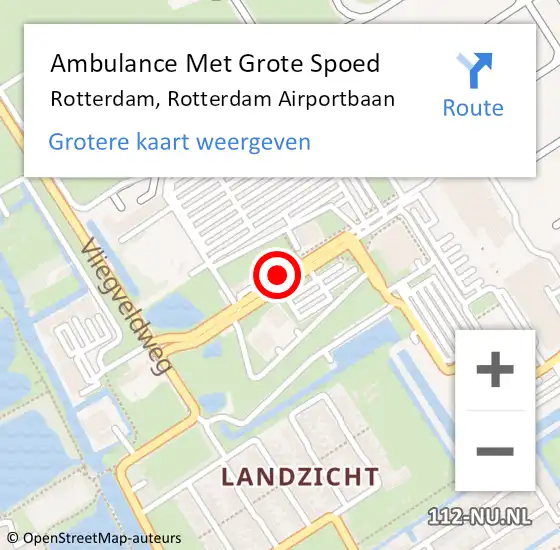 Locatie op kaart van de 112 melding: Ambulance Met Grote Spoed Naar Rotterdam, Rotterdam Airportbaan op 25 januari 2015 17:56