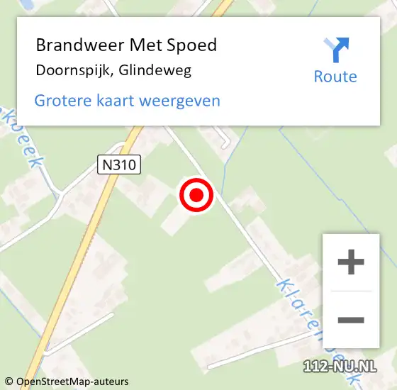 Locatie op kaart van de 112 melding: Brandweer Met Spoed Naar Doornspijk, Glindeweg op 28 oktober 2013 12:14