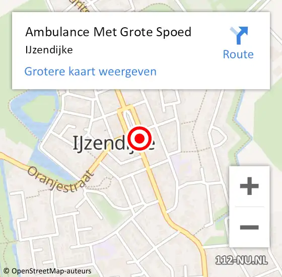Locatie op kaart van de 112 melding: Ambulance Met Grote Spoed Naar IJzendijke op 26 januari 2015 18:28