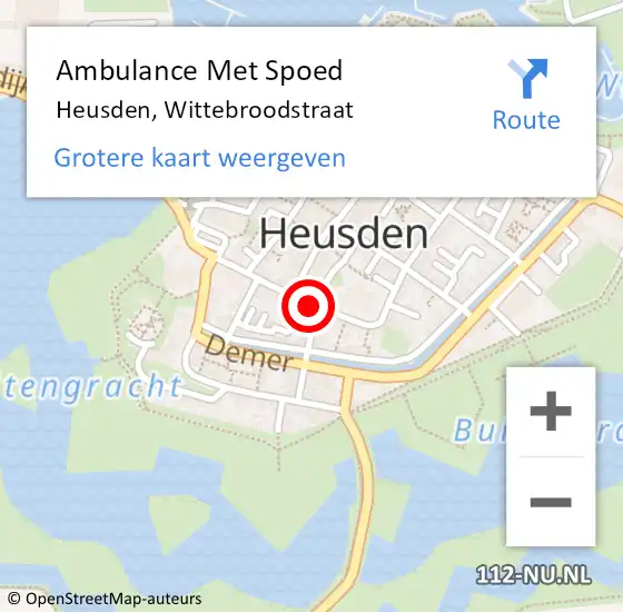 Locatie op kaart van de 112 melding: Ambulance Met Spoed Naar Heusden, Wittebroodstraat op 26 januari 2015 20:28
