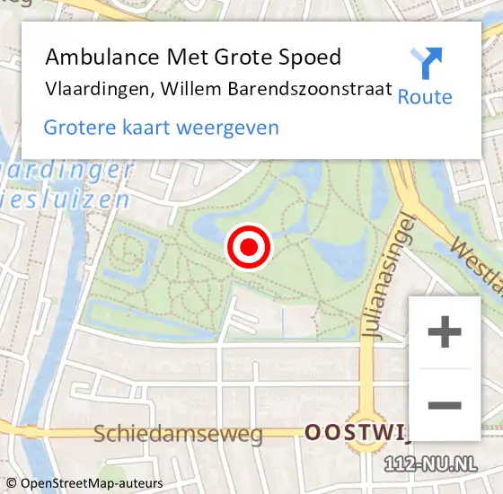 Locatie op kaart van de 112 melding: Ambulance Met Grote Spoed Naar Vlaardingen, Kon Wilhelminahaven Zoz op 26 januari 2015 22:10